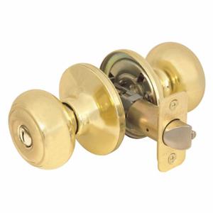 MASTER RU0303BOX Lock Knob Lockset, 3, Rusk, Polished Brass, Not Keyed | CT2HMP 492W37