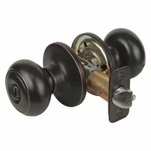 MASTER RU0312PBOX Lock Knob Lockset, 3, Rusk, Aged Bronze, Not Keyed | CT2HMD 492W39