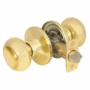 MASTER RU0403BOX Lock Knob Lockset, 3, Rusk, Polished Brass, Not Keyed | CT2HNV 492W41