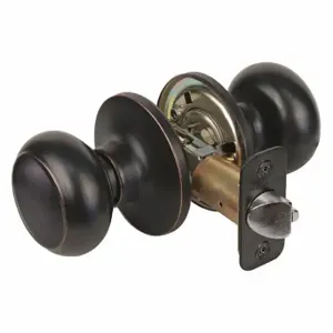 MASTER RU0412PBOX Lock Knob Lockset, 3, Rusk, Aged Bronze, Not Keyed | CT2HME 492W43