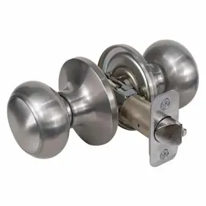 MASTER RU0415BOX Lock Knob Lockset, 3, Rusk, Satin Nickel, Not Keyed | CT2HMX 492W44