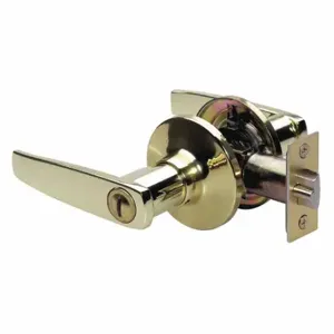 MASTER SLL0303BOX Lock Door Lever Lockset, Grade 3, Straight, Polished Brass, Not Keyed | CT2HEK 492W51