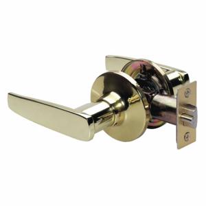 MASTER SLL0403BOX Lock Door Lever Lockset, Grade 3, Straight, Polished Brass, Not Keyed | CT2HEJ 492W52