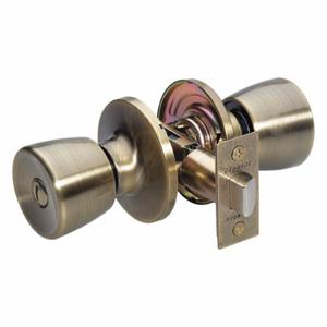 MASTER TU0305BOX Lock Knob Lockset, 3, Tulip, Antique Brass, Not Keyed | CT2HNC 492W56