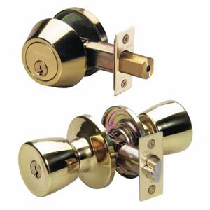 MASTER TUC0603KA4 Lock Knob Lockset, 3, Tulip, Polished Brass, Kwikset Kw1, Alike Inch Sets Of 4 | CT2HNJ 492X05