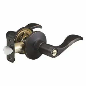 MASTER WL0112PKA4 Lock Door Lever Lockset, Grade 3, Wave, Aged Bronze, Kwikset Kw1, Alike Inch Sets Of 4 | CT2HFB 492V78