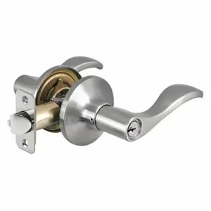 MASTER WL0115KA Lock Door Lever Lockset, Grade 3, Wave, Satin Nickel, Kwikset Kw1, Alike | CT2HGG 492V11