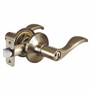 MASTER WL0305BOX Lock Door Lever Lockset, Grade 3, Wave, Antique Brass, Not Keyed | CT2HFL 492W66