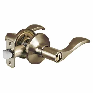 MASTER WL0305BOX Lock Door Lever Lockset, Grade 3, Wave, Antique Brass, Not Keyed | CT2HFL 492W66