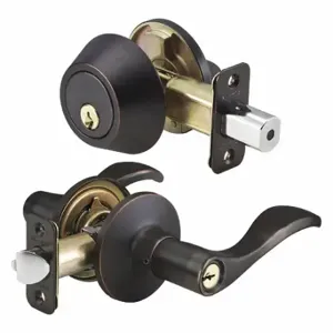 MASTER WLC0612PKA4S Lock Door Lever Lockset, Grade 3, Wave, Aged Bronze, Alike Inch Sets Of 4 | CT2HET 492X14