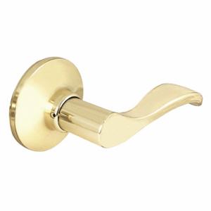 MASTER WLRH0503BOX Lock Door Lever Lockset, Grade 3, Wave, Polished Brass, Not Keyed | CT2HFY 492W72