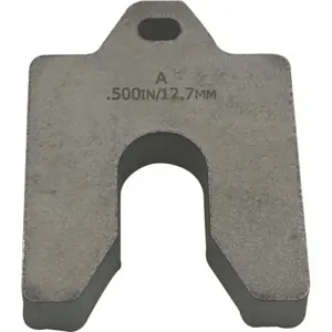 MAUDLIN PRODUCTS MSA-500-S Thick Slotted Shim, Steel, MS A 2 x 2 Inch Size, 1/2 Inch Slot Width | CD8XAF