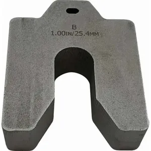 MAUDLIN PRODUCTS MSB-100-S Thick Slotted Shim, Steel, MS B 3 x 3 Inch Size, 1 Inch Slot Width | CD8XAR