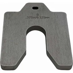 MAUDLIN PRODUCTS MSB-375-SS Thick Slotted Shim, 304 SS, MS B 3 x 3 Inch Size, 3/8 Inch Slot Width | CD8WZG