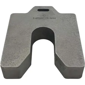 MAUDLIN PRODUCTS MSC-100-SS Thick Slotted Shim, 304 SS, MS C 4 x 4 Inch Size, 1 Inch Slot Width | CD8WZU