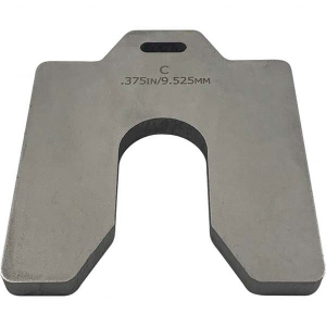 MAUDLIN PRODUCTS MSC-375-SS Thick Slotted Shim, 304 SS, MS C 4 x 4 Inch Size, 3/8 Inch Slot Width | CD8WZP