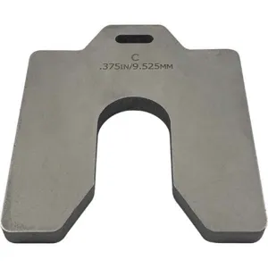 MAUDLIN PRODUCTS MSC-375-S Thick Slotted Shim, Steel, MS C 4 x 4 Inch Size, 3/8 Inch Slot Width | CD8XAV