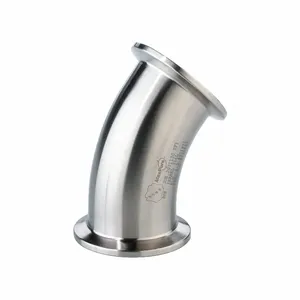 MAXCORE TEG2K6MO1.5-PL Elbow, 6Mo Stainless Steel, Clamp X Clamp, 1 1/2 Inch X 1 1/2 Inch Tube Od, 32 Ra | CT2JZL 792P87