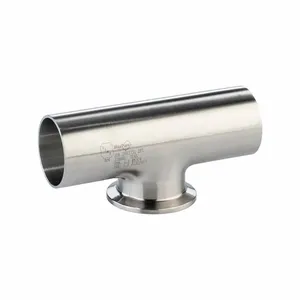 MAXPURE TE7WWCS6L2.0-PL Short Outlet Tee, 316L Stainless Steel, Orbital Weld x Orbital Weld x Clamp, 20 Ra | CT2LNC 792LV2