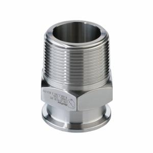 MAXPURE TEG216L1.0-PM Straight Adapter, 316L Stainless Steel, Clamp x MNPT, 1 Inch Tube OD | CT2KRM 792M29