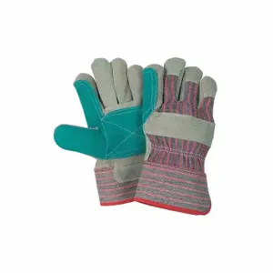 MCR SAFETY 1211J Leather Jointed Double Palm, L, PK 12 | CT2QMX 26J297