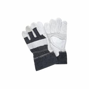 MCR SAFETY 1220DX Leather Gloves, Size L, Wing Thumb, Cotton/Polyester, 1220DX, 12 PK | CT2TRY 26J054