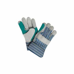 MCR SAFETY 1411M Leather Gloves, Size M, Double Palm, Cowhide, Premium, Glove, Full Finger, 12 PK | CT2TTT 26K048