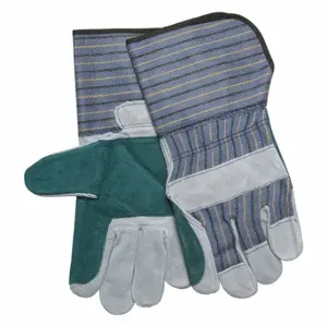 MCR SAFETY 1412A Leather Gloves, Size L, Double Palm, Cowhide, Premium, Glove, Full Finger, 12 PK | CT2TRM 26K032