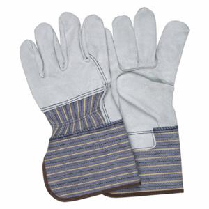 MCR SAFETY 1414A Leather Gloves, Size L, Cowhide, Premium, Glove, Full Finger, Gauntlet Cuff, 12 PK | CT2UHX 26J940