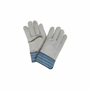 MCR SAFETY 1417XL Leather Gloves, Size XL, Cowhide, Premium, Glove, Full Finger, Safety Cuff, Gray, 12 PK | CT2UEU 26J972