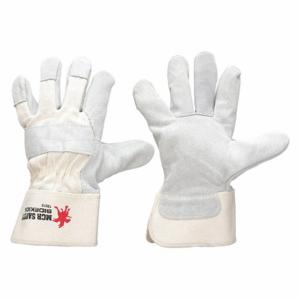 MCR SAFETY 16010L Lederhandschuhe, Größe L, Rindsleder, Premium, Handschuh, Vollfinger, Sicherheitsmanschette, Beige, 12 Stück | CT2TRF 26K003