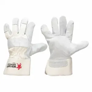 MCR SAFETY 16010L Leather Gloves, Size L, Cowhide, Premium, Glove, Full Finger, Safety Cuff, Beige, 12 PK | CT2TRF 26K003