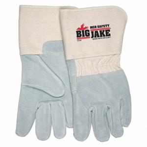 MCR SAFETY 1714 Leather Gloves, Size XL, Cowhide, Premium, Glove, Full Finger, Gauntlet Cuff, 12 PK | CT2UHP 26K595