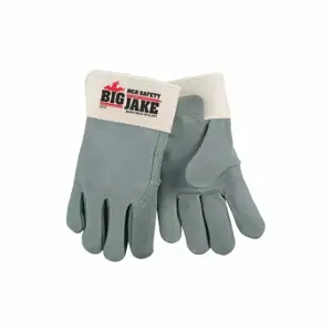 MCR SAFETY 1717 Leather Gloves, Size XL, Cowhide, Premium, Glove, Full Finger, Safety Cuff, 1717, 12 PK | CT2UEN 26K540