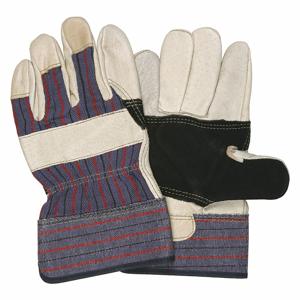 MCR SAFETY 1921L Leather Gloves, Size L, Double Palm, Pigskin, Std, Glove, Full Finger, Wing Thumb, 12 PK | CT2TRQ 26J637