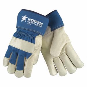 MCR SAFETY 1925WL Leather Gloves, Size L, Premium, Work Glove, Pigskin, Wing Thumb, Safety Cuff, 12 PK | CT2CGC 26K734