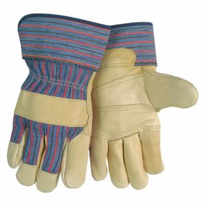 MCR SAFETY 1931L Leather Gloves, Size L, Double Palm, Cowhide, Std, Glove, Full Finger, Wing Thumb, 12 PK | CT2TRP 26J609
