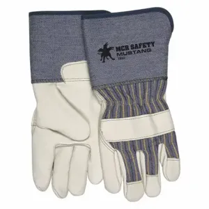 MCR SAFETY 1936XL Leather Gloves, Size XL, Premium, Gauntlet Cuff, Cotton Fleece, Wing Thumb, 12 PK | CT2UGR 26K597