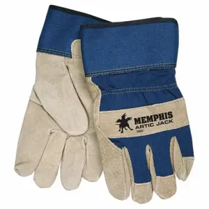 MCR SAFETY 1955S Leather Gloves, Size S, Premium, Work Glove, Pigskin, Wing Thumb, Safety Cuff, 12 PK | CT2CGY 26K397