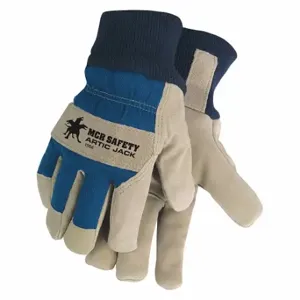 MCR SAFETY 1956XL Leather Gloves, Size XL, Premium, Work Glove, Pigskin, Wing Thumb, Knit Cuff, 12 PK | CT2CHK 26K380