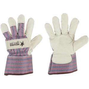 MCR SAFETY 1965M Leather Gloves, Size M, Premium, Work Glove, Pigskin, Wing Thumb, Safety Cuff, 12 PK | CT2CGQ 26K610