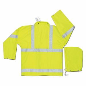 MCR SAFETY 2083SRX2 3-Piece Rainsuit, Detachable Hood, Jacket/Pants, Yellow, 2Xl | CT2QKL 26K199