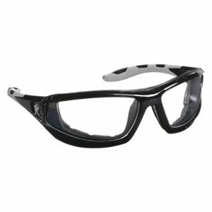 MCR SAFETY 22JJ48 Schutzbrille, beschlagfrei/kratzfest, Augenhöhlen-Schaumstoffauskleidung, umlaufender Rahmen, schwarz | CT2TET