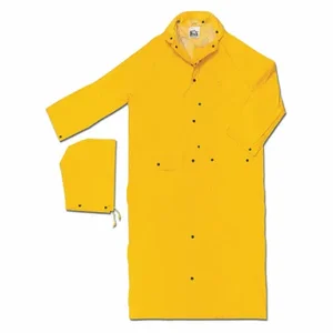 MCR SAFETY 260CX3 Rider Raincoat, 3Xl, Yellow, Snaps, Pvc, 2 Pockets, Floor Length | CT2TCR 8ULW8