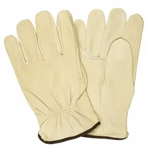 MCR SAFETY 32013L Leather Gloves, Size L, Straight Thumb, 32013L, 12 PK | CT2TRW 26K295