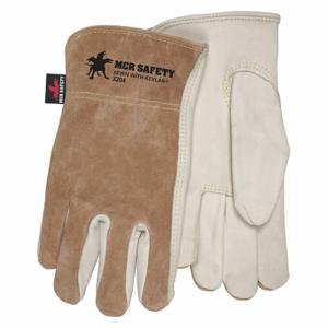 MCR SAFETY 3204XS Leather Gloves, XS, Cowhide, Premium, Glove, Full Finger, Unlined, Brown, 12 PK | CT2UHM 26K437