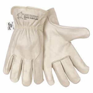 MCR SAFETY 3224L Leather Gloves, Size L, Cowhide, Premium, Glove, Full Finger, Unlined, Wing Thumb, 12 PK | CT2TRJ 26K845