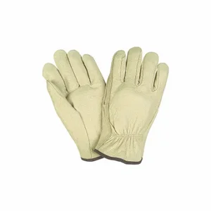 MCR SAFETY 3400XL Leather Gloves, Size XL, Pigskin, Std, Glove, Full Finger, Shirred Slip-On Cuff, 12 PK | CT2UHY 26K209