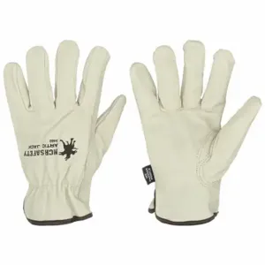 MCR SAFETY 3460M Leather Gloves, Size M, Premium, Drivers Glove, Pigskin, Keystone Thumb, Beige, 12 PK | CT2CGM 26K673