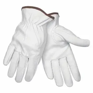 MCR SAFETY 3611XL Leather Gloves, Size XL, Goatskin, Premium, Glove, Full Finger, Unlined, White, 12 PK | CT2UGM 26K608